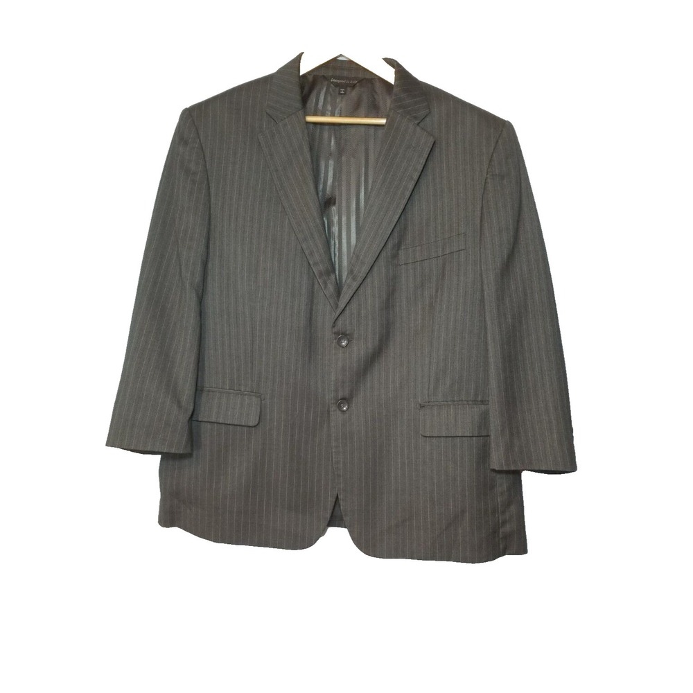 Bocaccio Uomo Dark Gray Pinstripe 2 Button Front 4 Button Sleeve 2 Vents 46S
